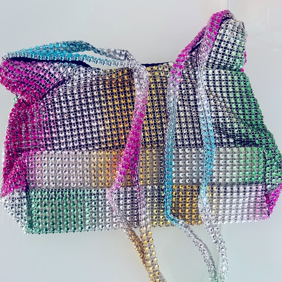 Rainbow 🌈 Rhinestone Crystal evening bag - Picture 3 of 7